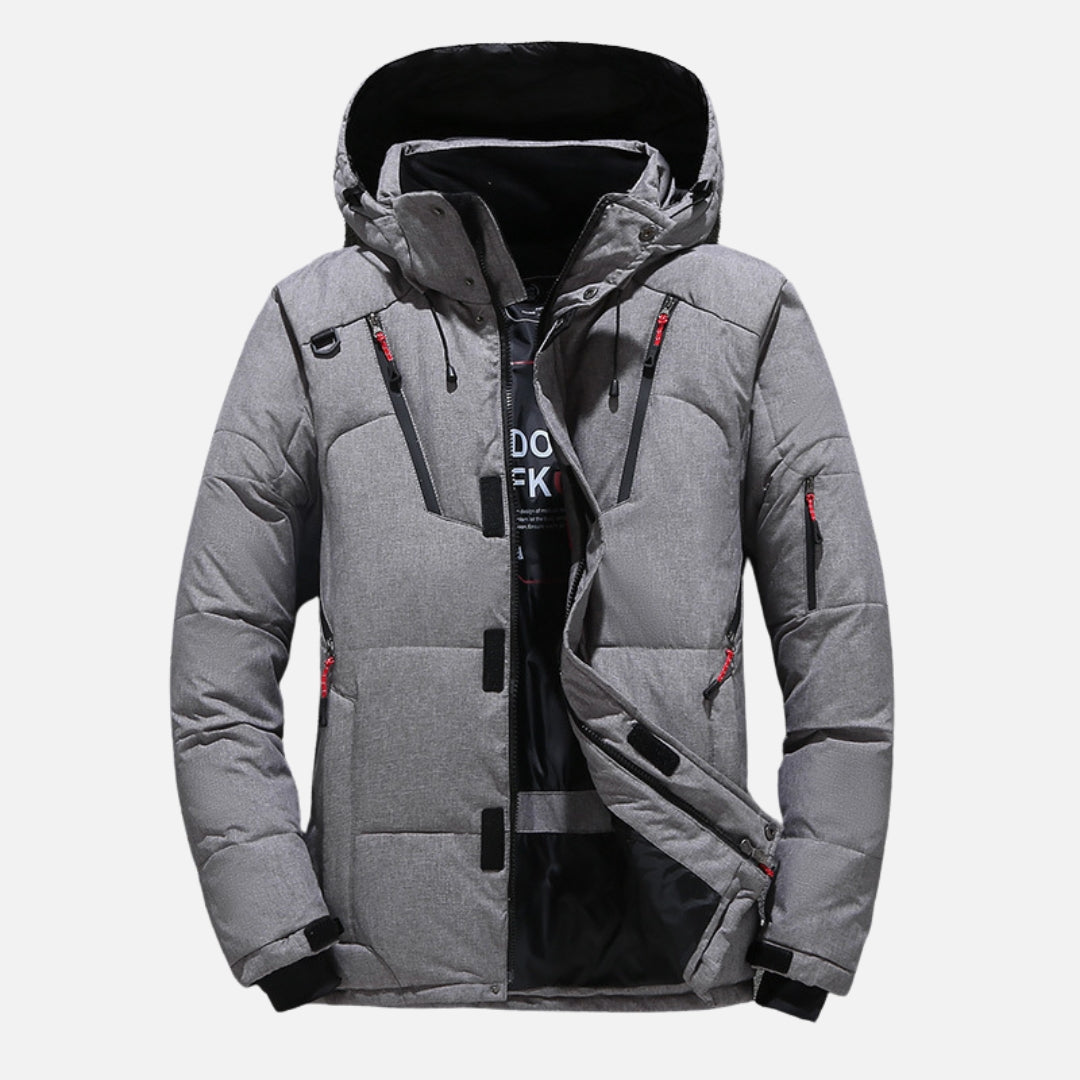 Men’s Down Puffer Winter Jacket with Detachable Hood