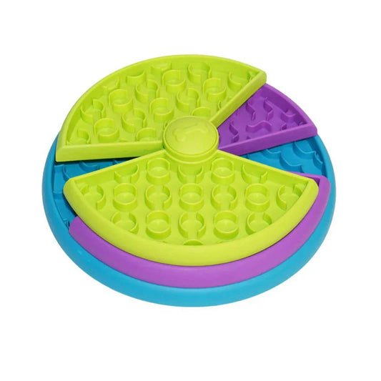 Twist & Turn Dog Slow Feeder Puzzle Bowl | Interactive Rotating Anti-Gulping Pet Feeder