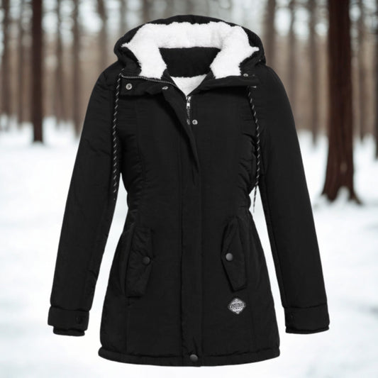 Women’s Sherpa Lined Hooded Cosy Winter Parka Jacket