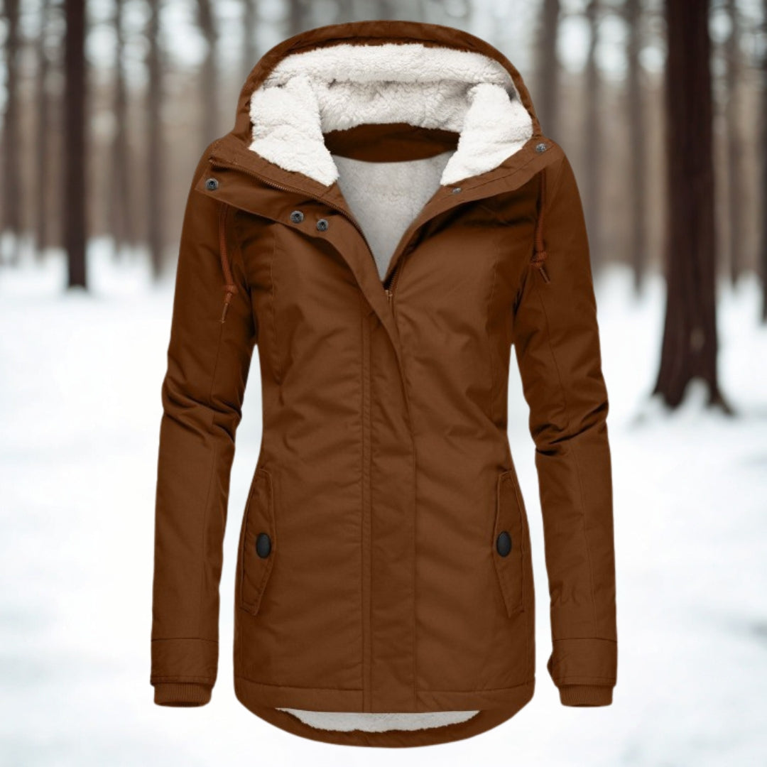 Women’s Sherpa Lined Hooded Cosy Winter Parka Jacket