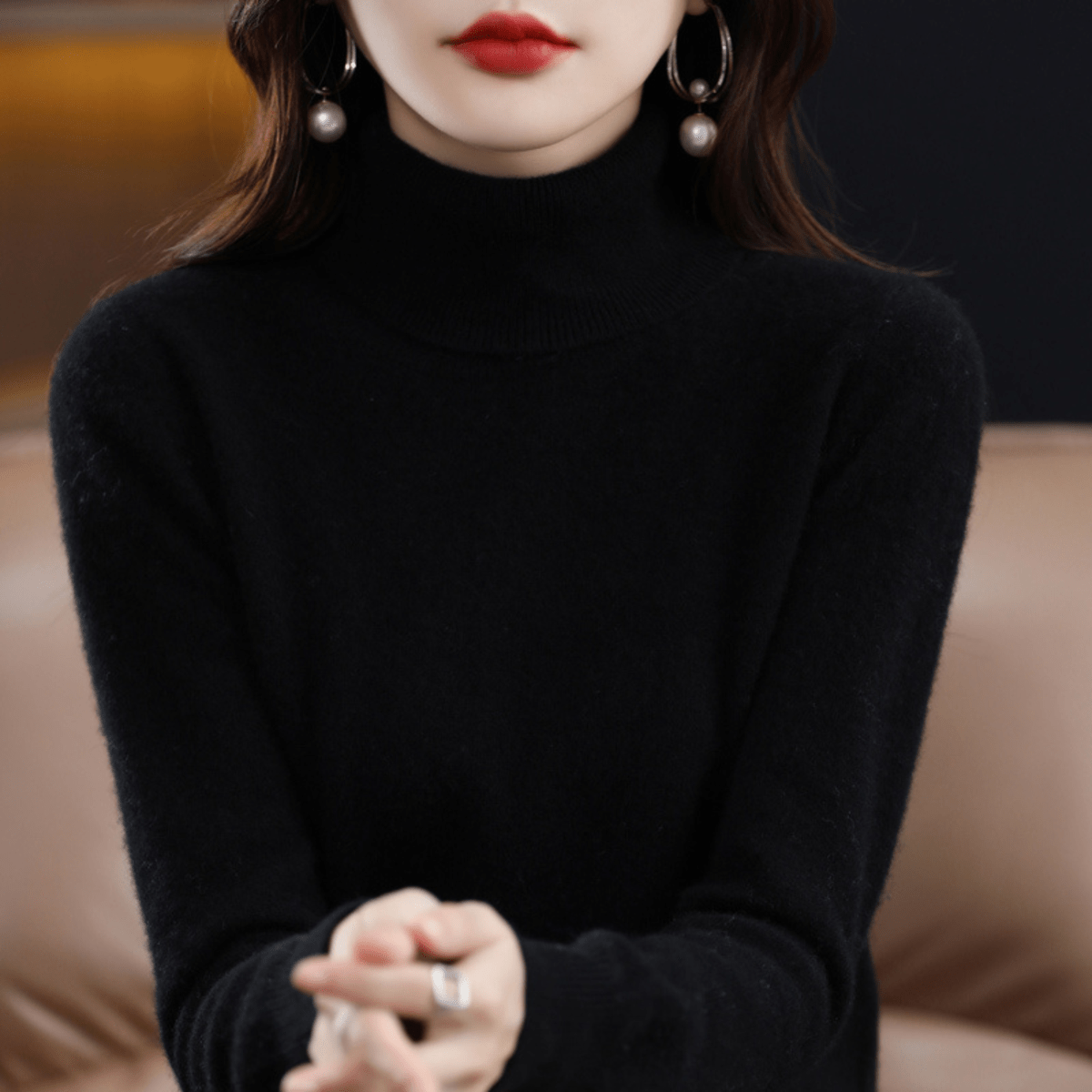 Women’s Cashmere Regular Fit Roll Neck Jumper