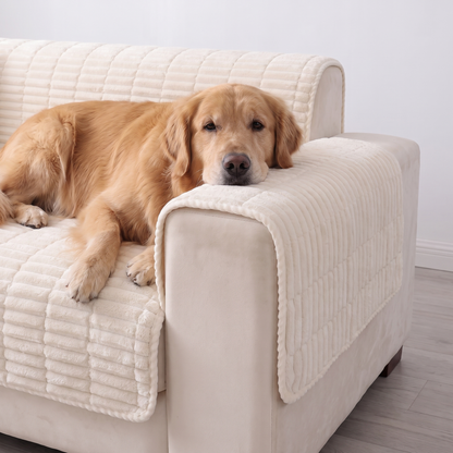 Spill-Resistant Non-Slip 1-Piece Plush Sofa Cover