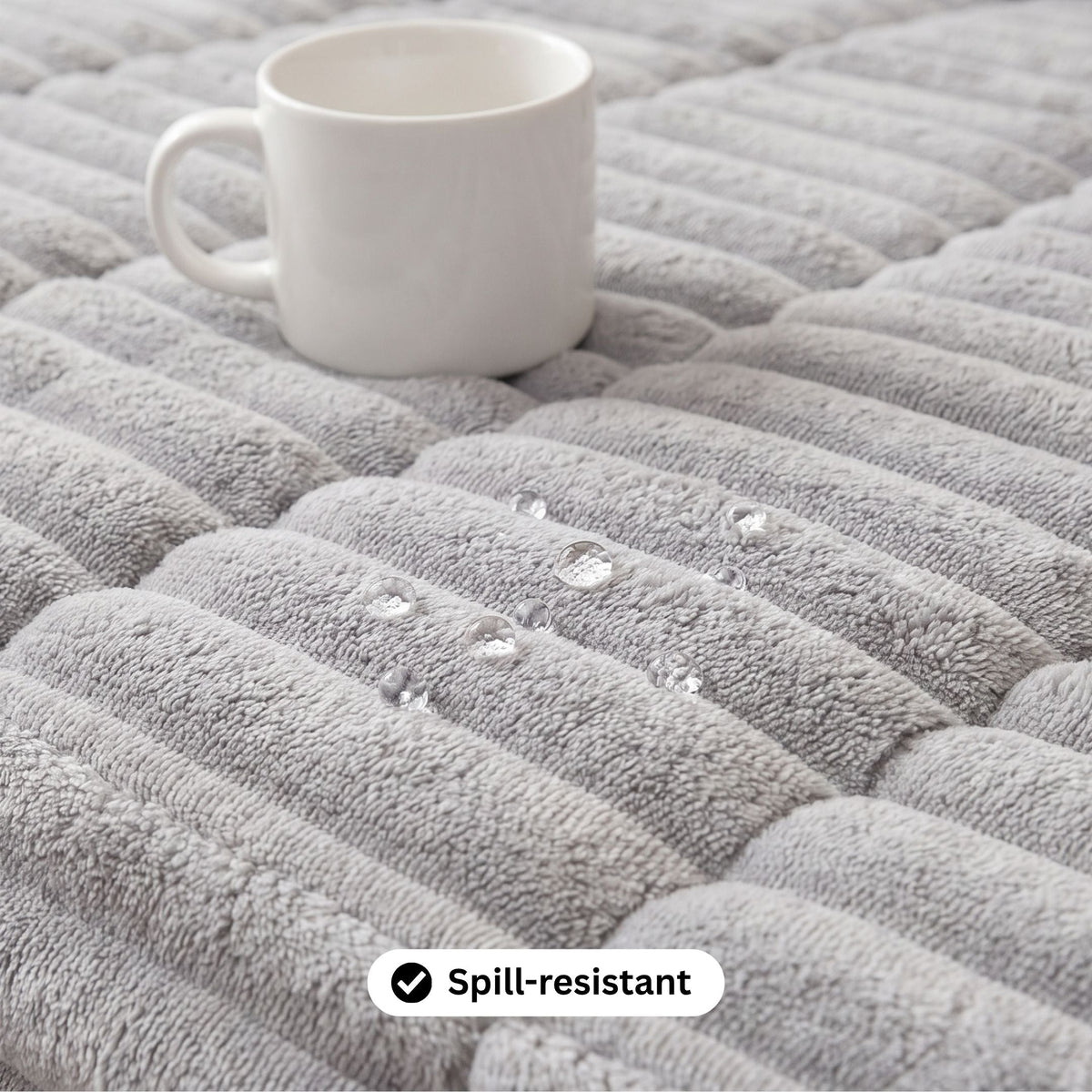 Spill-Resistant Non-Slip 1-Piece Plush Sofa Cover