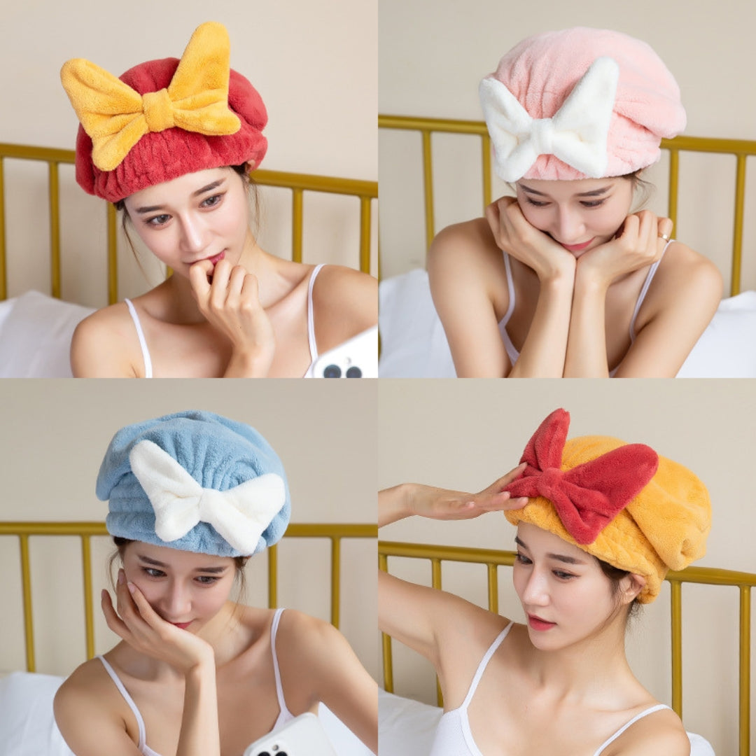 Quick Dry Absorbent Microfibre Hair Wrap Towel Cap