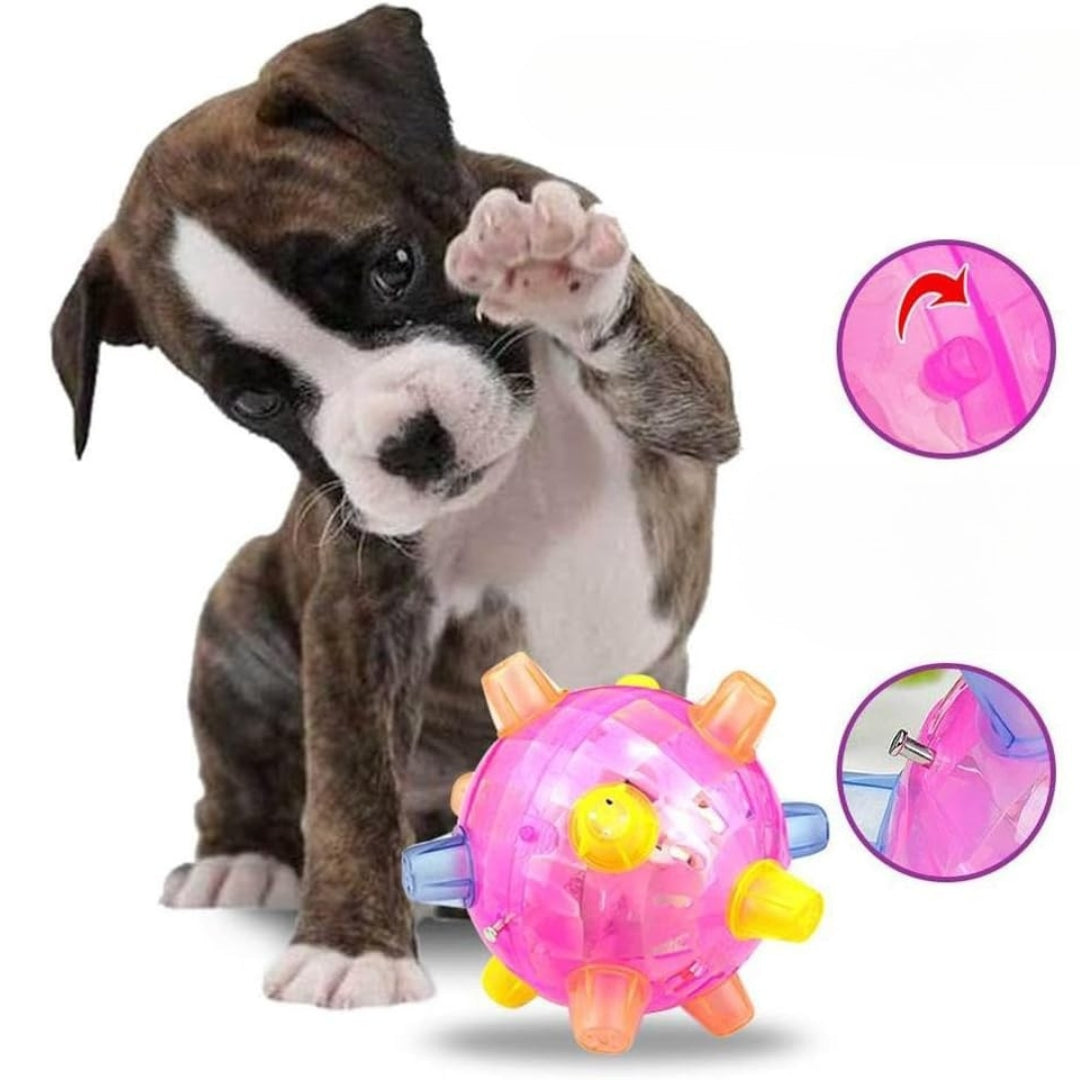 LED Jumping Activation Ball | Bouncing Interactive Dog Toy