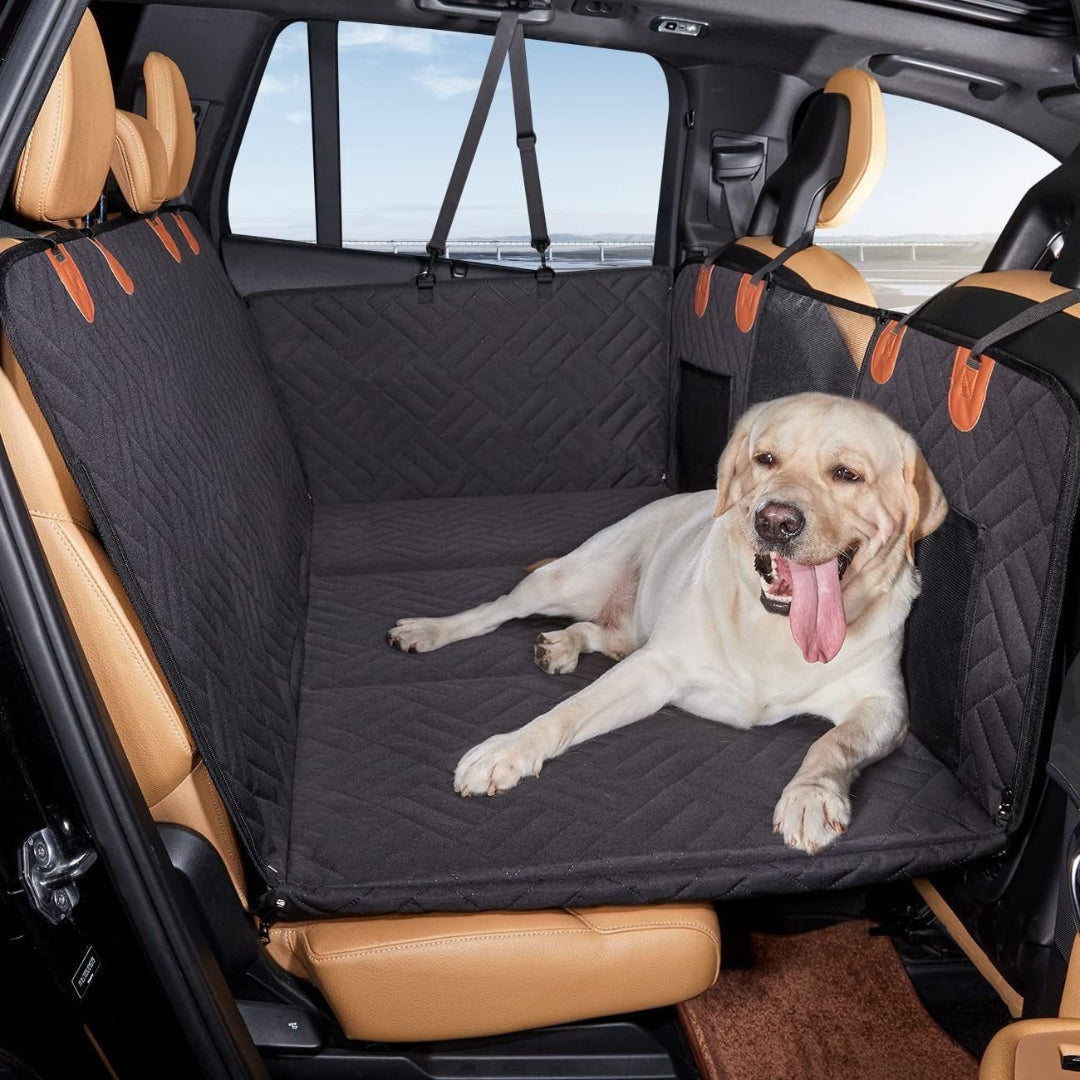 Waterproof Hard Bottom Dog Car Seat Cover with Mesh Window