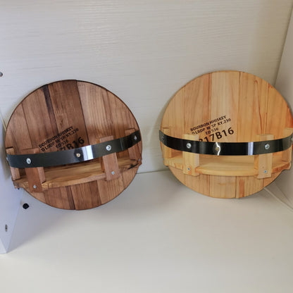 Bourbon Whiskey Barrel Design Rustic Wall Shelf
