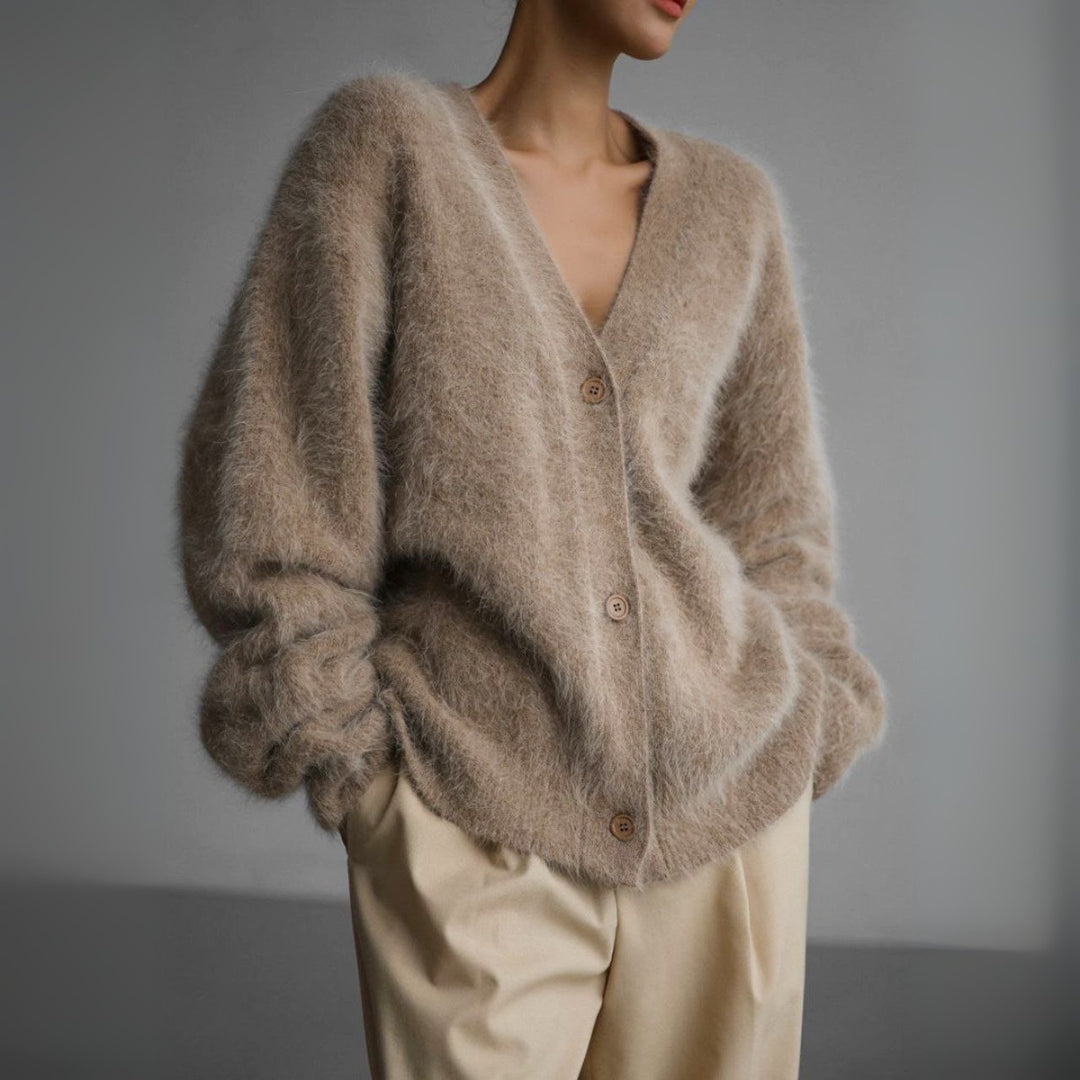 Women’s Fluffy Relaxed Fit Knitted Cardigan