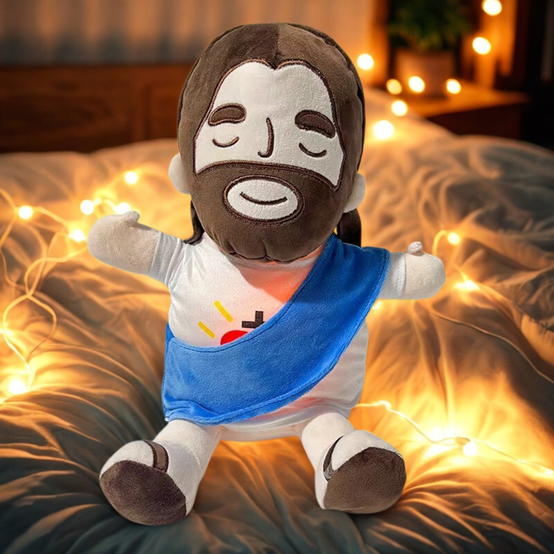 Soothing Jesus Plush Doll with Light & Breathing Effect