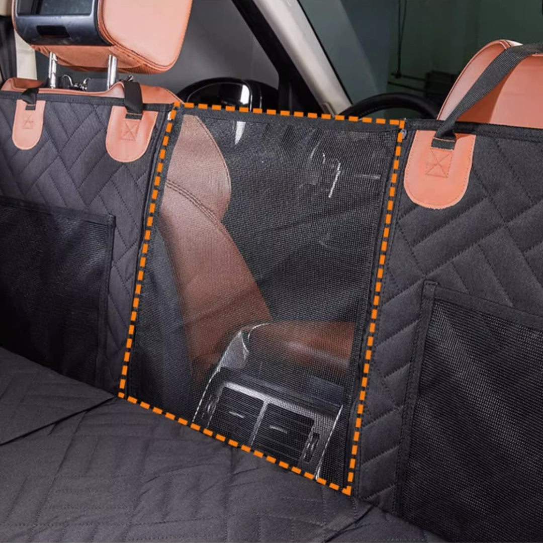 Waterproof Hard Bottom Dog Car Seat Cover with Mesh Window
