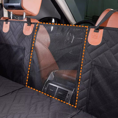 Waterproof Hard Bottom Dog Car Seat Cover with Mesh Window
