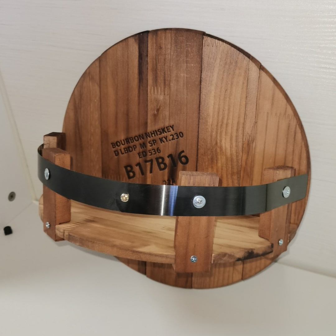 Bourbon Whiskey Barrel Design Rustic Wall Shelf