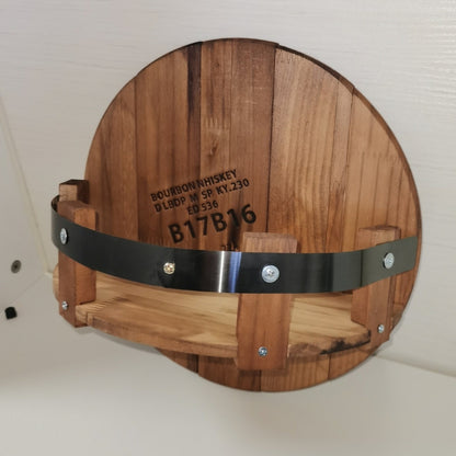 Bourbon Whiskey Barrel Design Rustic Wall Shelf