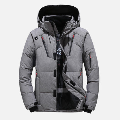 Men’s Down Puffer Winter Jacket with Detachable Hood