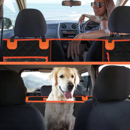 Waterproof Hard Bottom Dog Car Seat Cover with Mesh Window