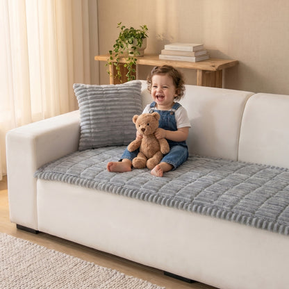 Cosy Plush Non-Slip Sofa Cover