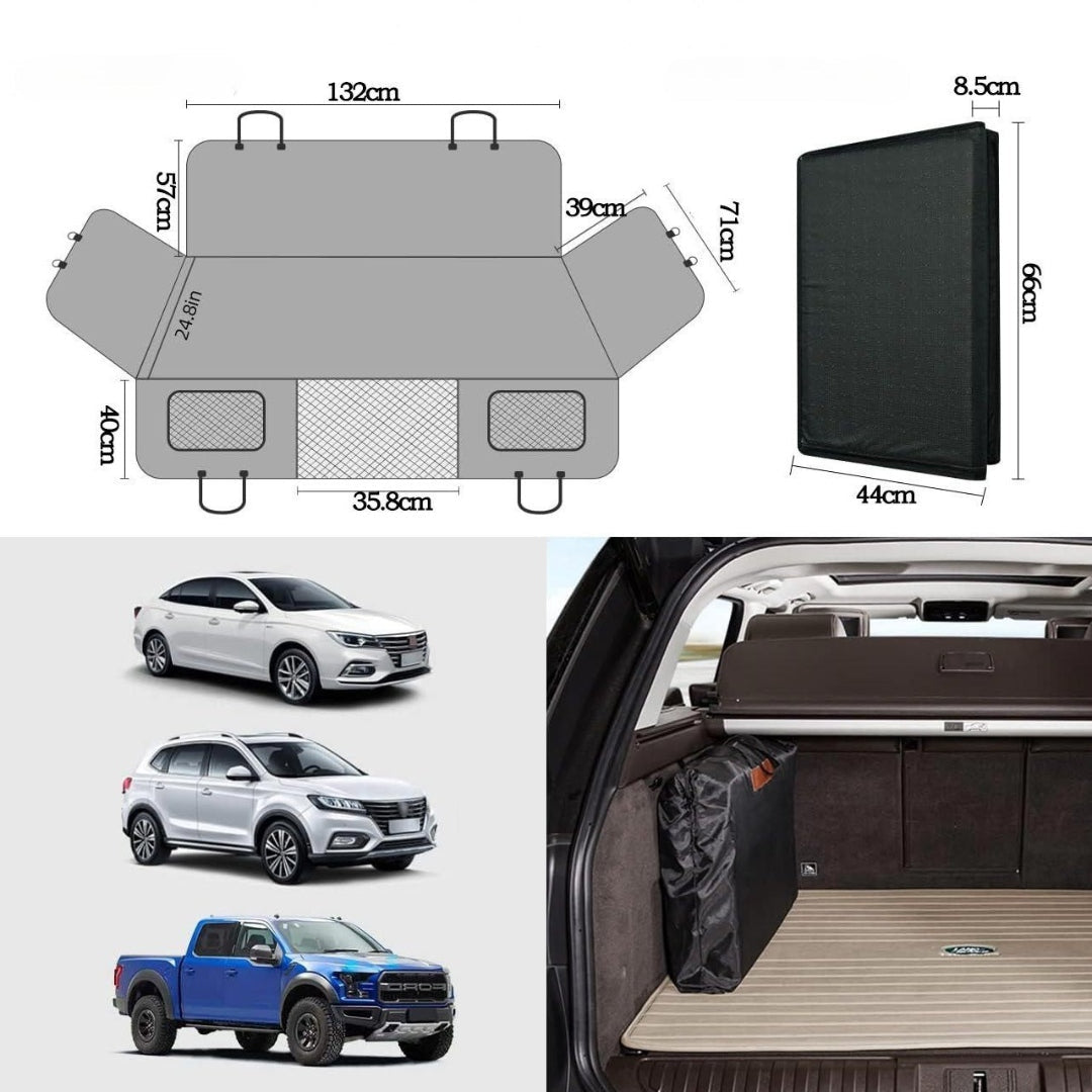 Waterproof Hard Bottom Dog Car Seat Cover with Mesh Window