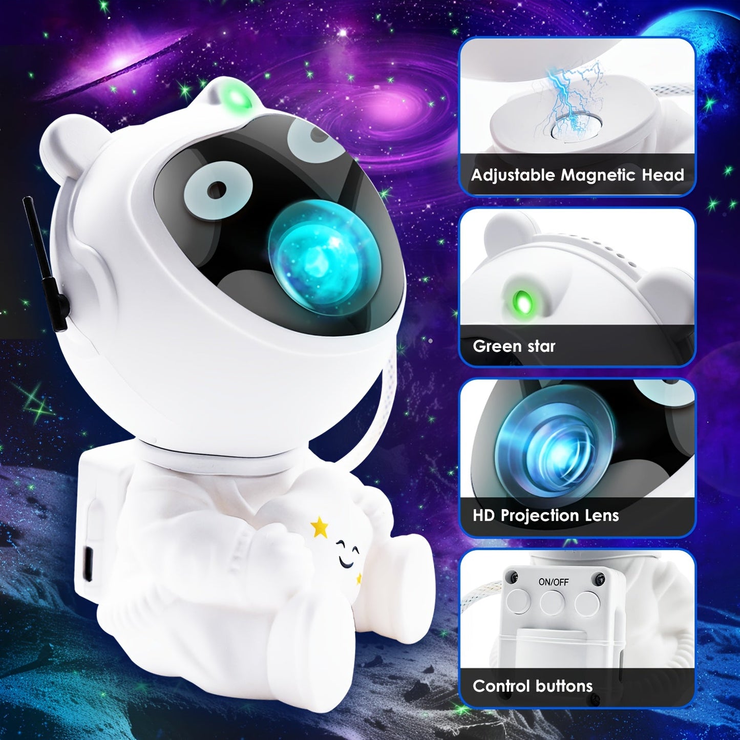 Astronaut Galaxy Star Bedroom Mood Light Projector Lamp