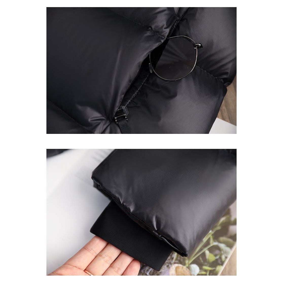 Women’s Long Down Winter Jacket Puffer Coat in black