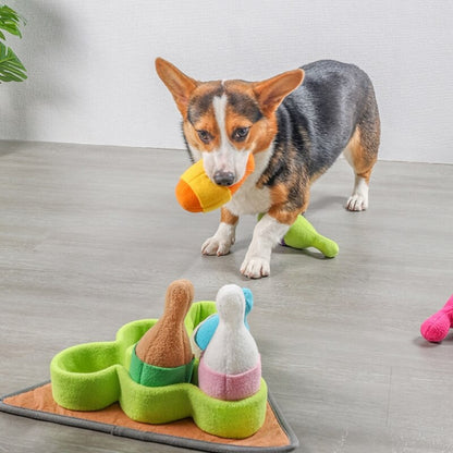 Interactive Bowling Puzzle Dog Enrichment Treat Toy