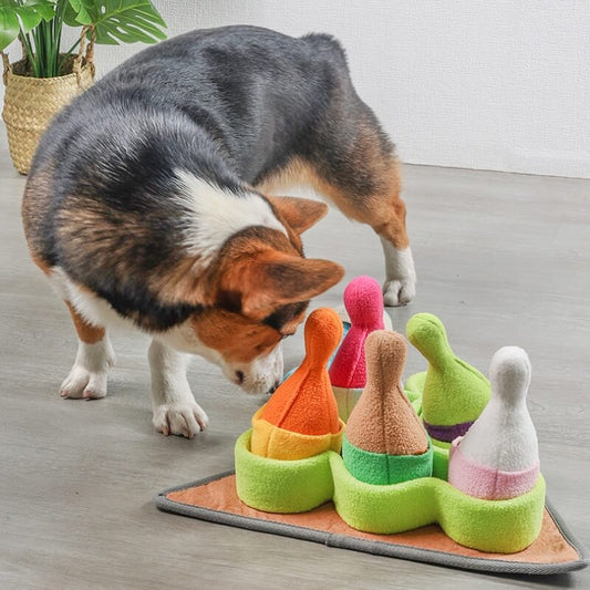 Interactive Bowling Puzzle Dog Enrichment Treat Toy