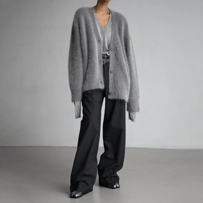 Women’s Fluffy Relaxed Fit Knitted Cardigan