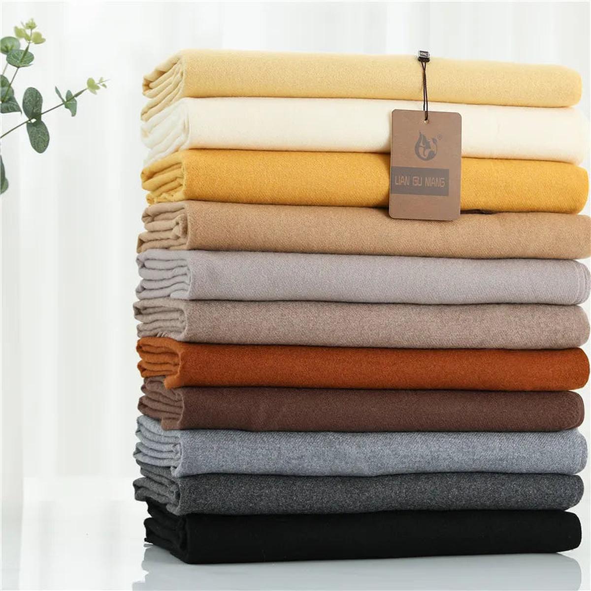 Women’s Classic Warm Plain Soft Woven Tassel Scarf