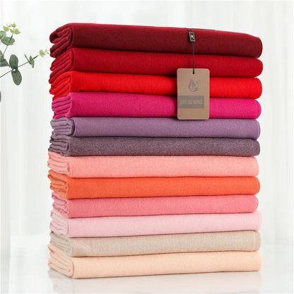 Women’s Classic Warm Plain Soft Woven Tassel Scarf