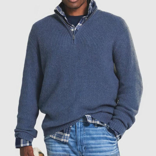 Men’s Casual Quarter Zip Sweater Knitted Jumper