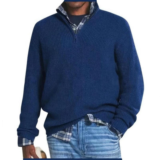 Men’s Casual Quarter Zip Sweater Knitted Jumper
