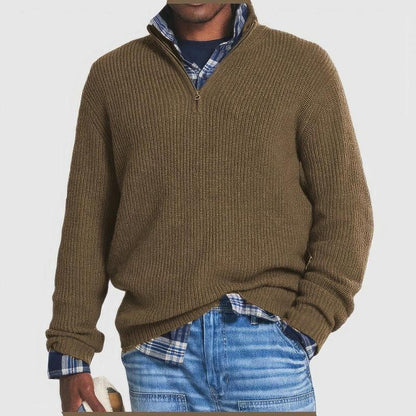 Men’s Casual Quarter Zip Sweater Knitted Jumper