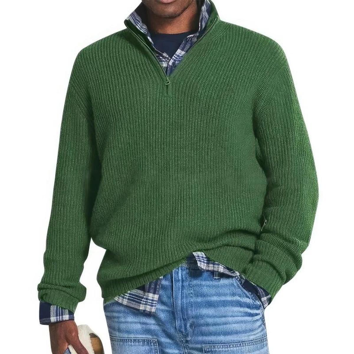 Men’s Casual Quarter Zip Sweater Knitted Jumper