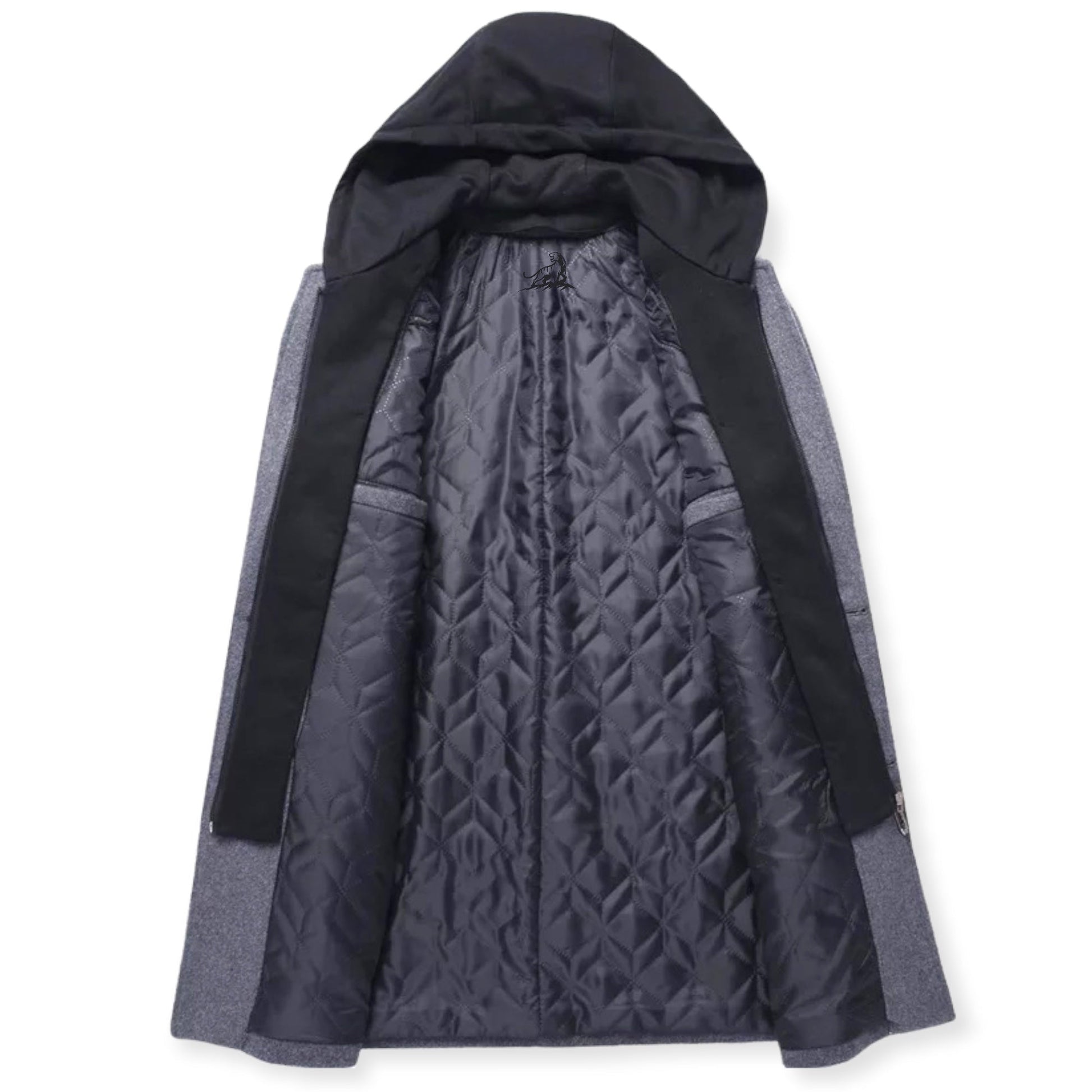 Men’s Classic Overcoat Wool Blend Winter Coat with Detachable Hood