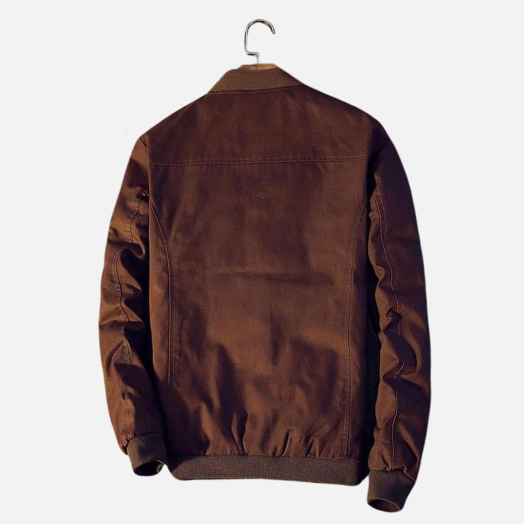 Men's Colour Block Bomber Jacket With Stripes