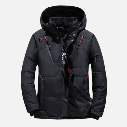 Men’s Down Puffer Winter Jacket with Detachable Hood