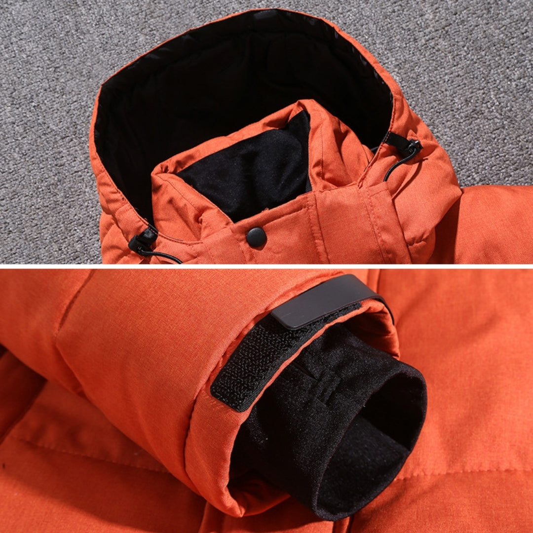 Men’s Down Puffer Winter Jacket with Detachable Hood
