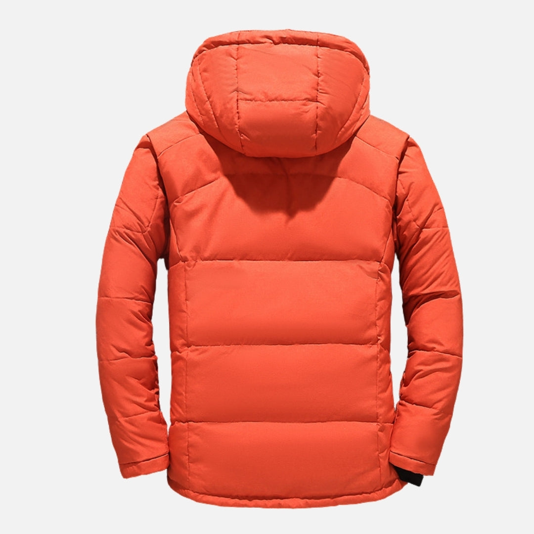 Men’s Down Puffer Winter Jacket with Detachable Hood