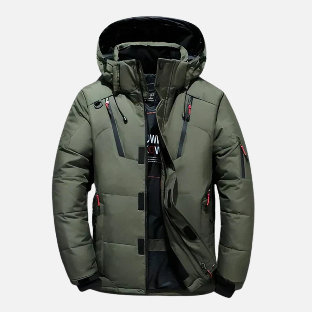 Men’s Down Puffer Winter Jacket with Detachable Hood
