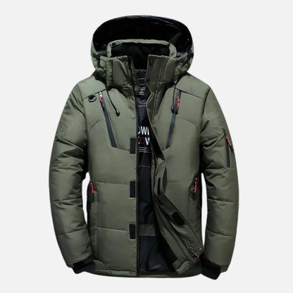 Men’s Down Puffer Winter Jacket with Detachable Hood