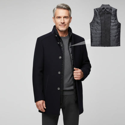 Men's Formal Winter Coat with Quilted Gilet Lining