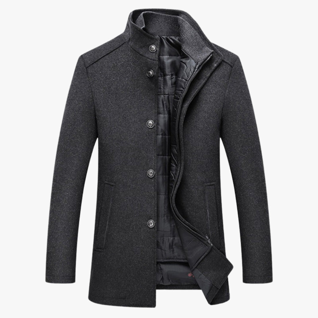 Men's Formal Winter Coat with Quilted Gilet Lining