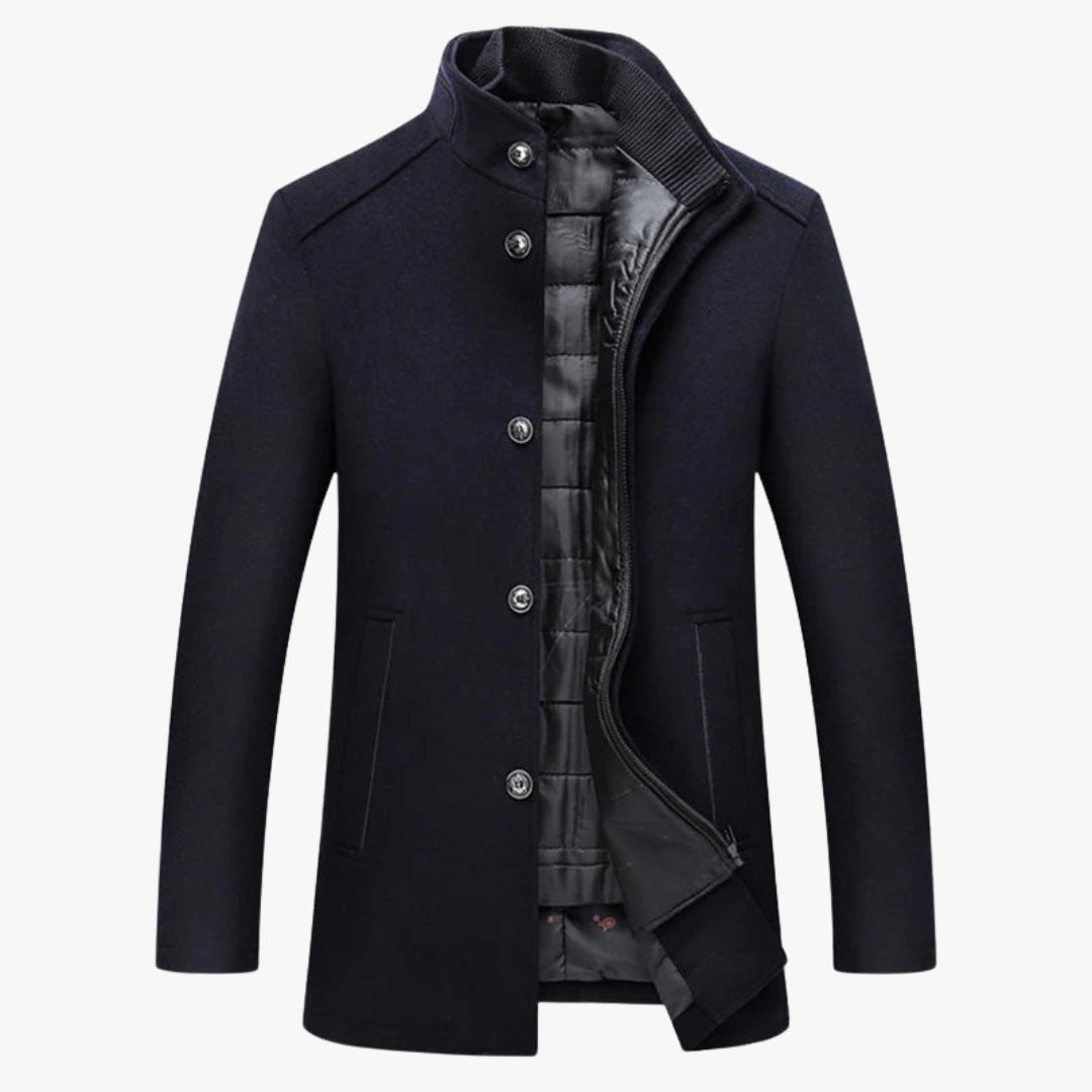 Men's Formal Winter Coat with Quilted Gilet Lining
