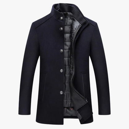 Men's Formal Winter Coat with Quilted Gilet Lining