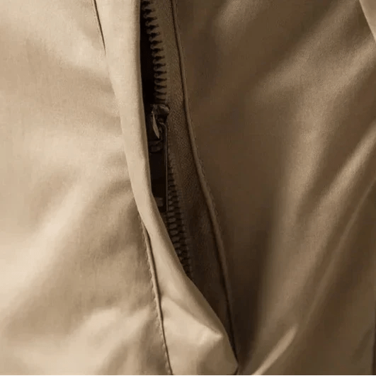 Men’s Lightweight Zip-Up Bomber Jacket with Striped Trim