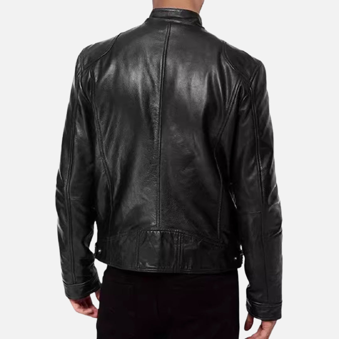 Men’s Vintage Faux Leather Racer Jacket