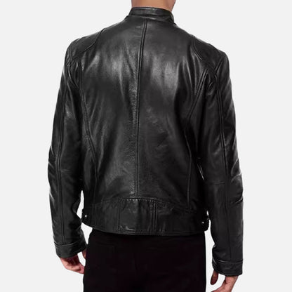 Men’s Vintage Faux Leather Racer Jacket