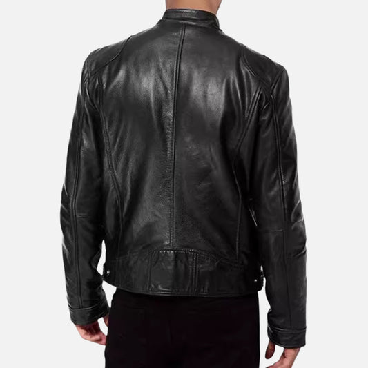 Men’s Vintage Faux Leather Racer Jacket