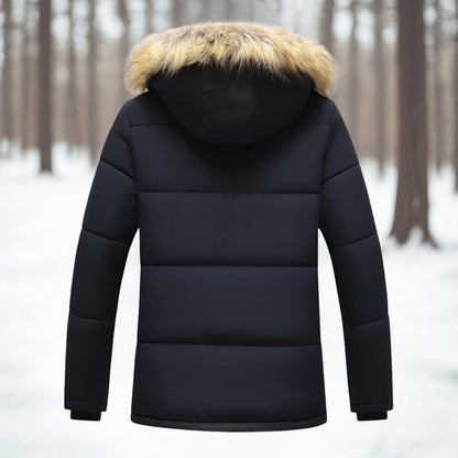 Men’s Winter Insulated Parka Jacket with Faux Fur Hood