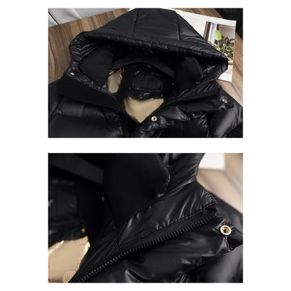 Women’s Long Down Winter Jacket Puffer Coat in black