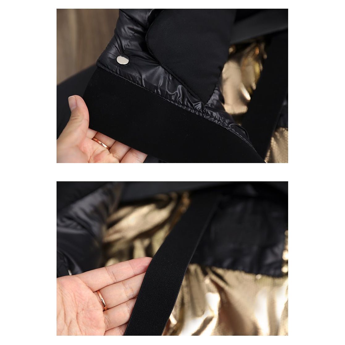 Women’s Long Down Winter Jacket Puffer Coat in black